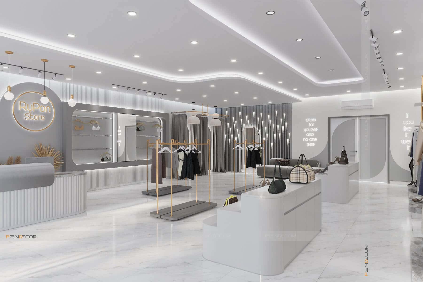 Thiết kế shop quần áo ấn tượng
