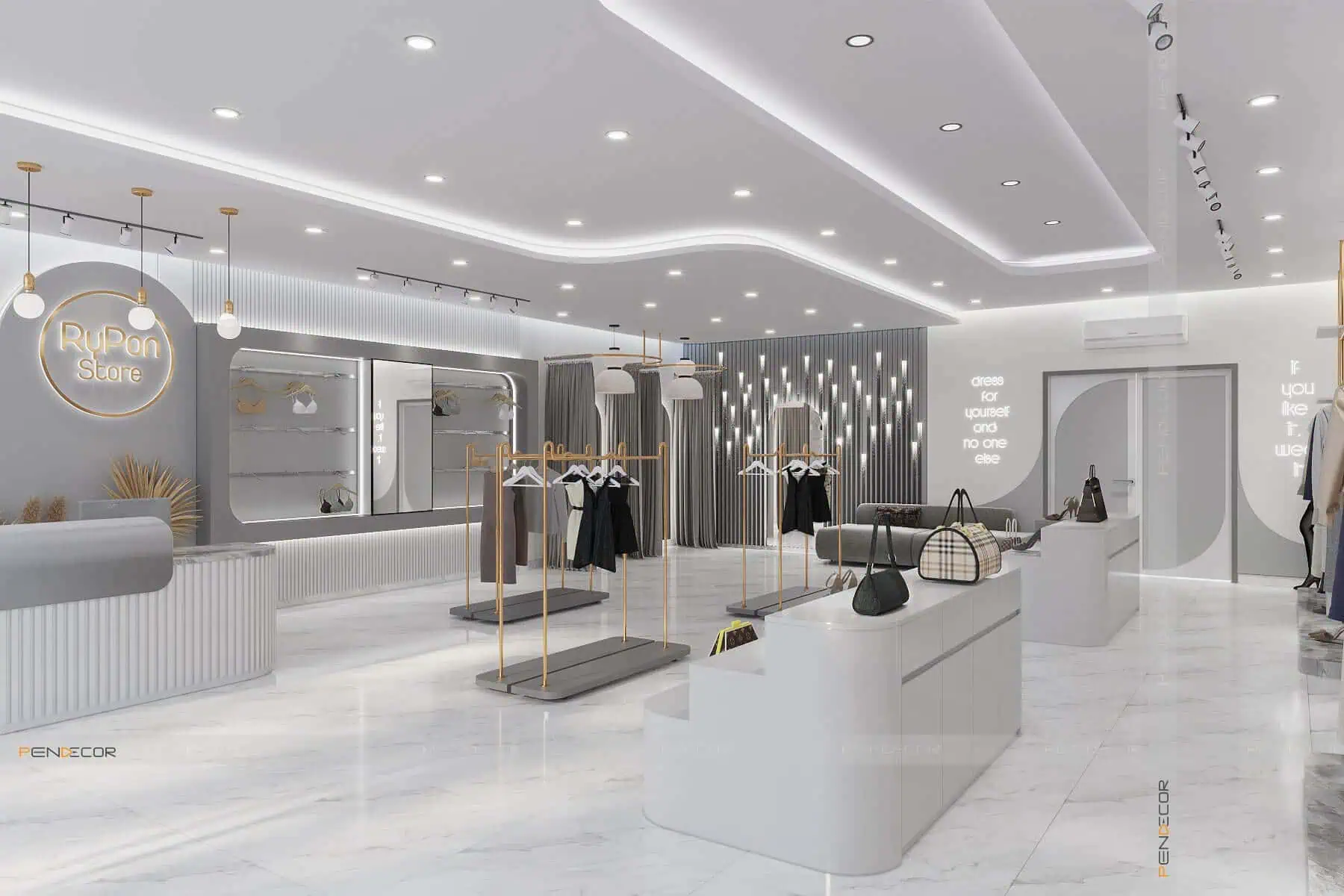Thiết kế shop quần áo ấn tượng