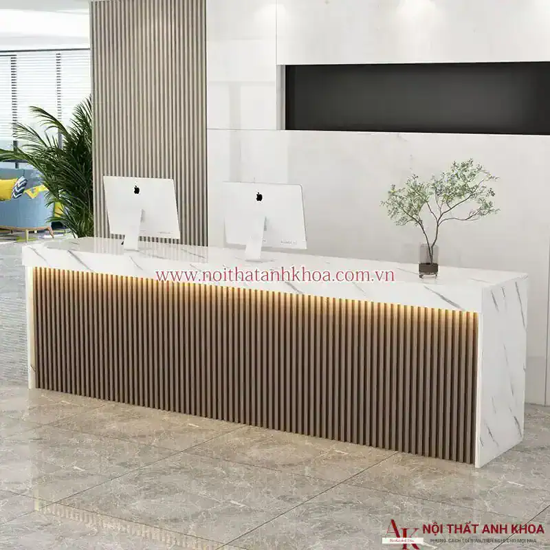 Quầy lễ tân bằng gỗ tự nhiên