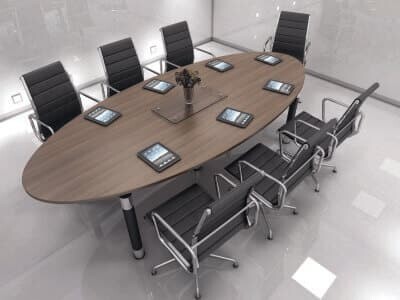 Mẫu bàn họp hình tròn đẹp cho không gian văn phòng