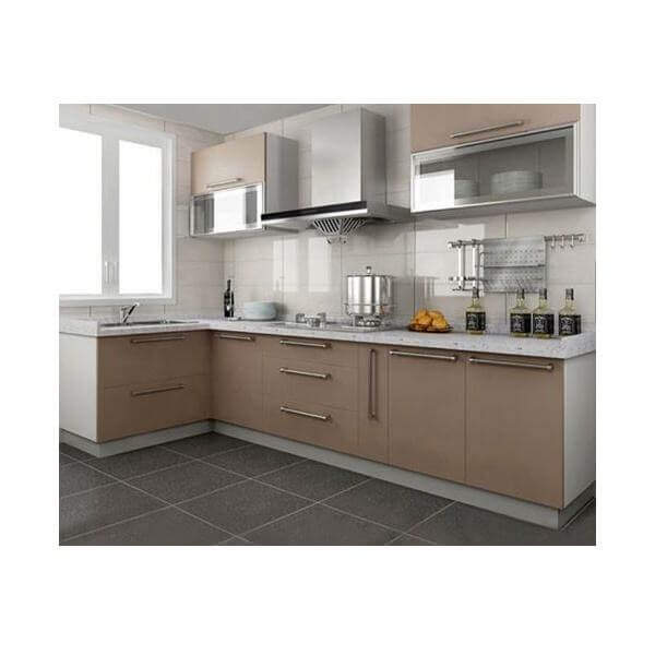 Tủ bếp L với thiết kế đơn giản nhưng đẹp và thu hút