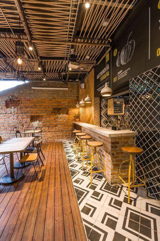 Không gian bố trí trong thiết kế thi công quầy bar quán cafe