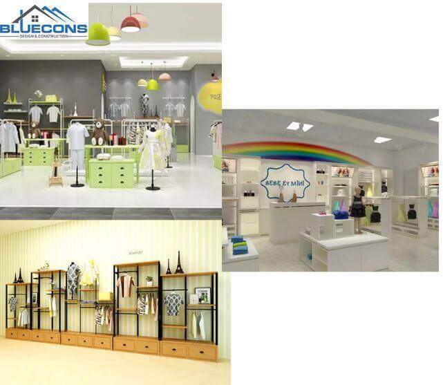Không gian thiết kế cửa hàng thời trang trẻ em đẹp, dễ thương và cực thu hút