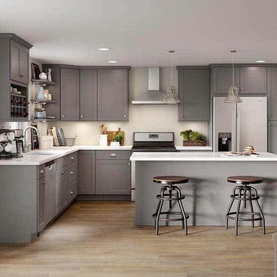 Tủ bếp L với thiết kế đẹp và hiện đại cho không gian