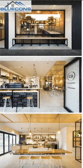 Tổng thể không gian thiết kế quán cafe take away đa dạng, độc đáo và hài hòa