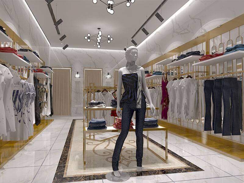 Thiết kế cửa hàng shop thời trang giúp khách hàng dễ dàng chọn lựa sản phẩm