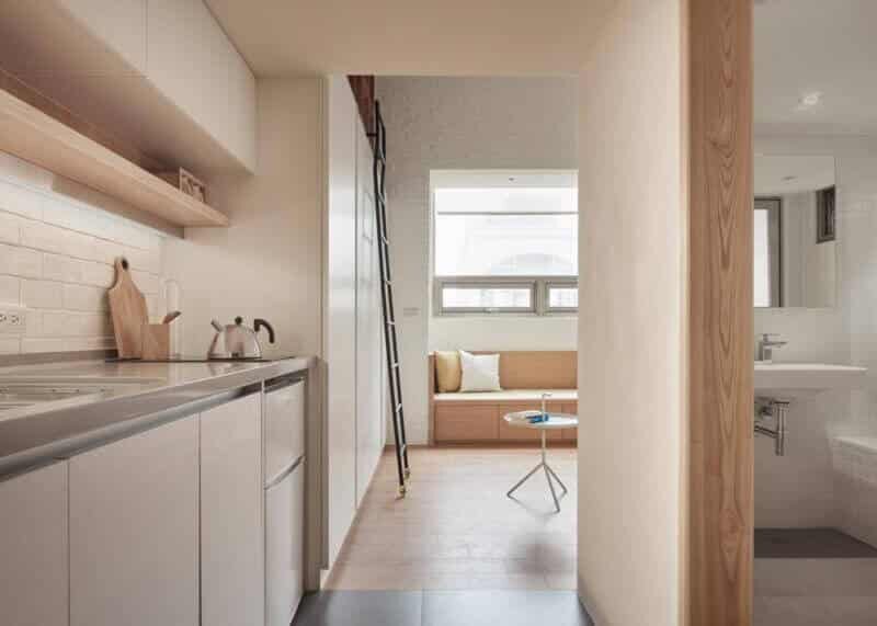 Thiết kế phòng bếp cho căn hộ chung cư 30m2 2 phòng ngủ