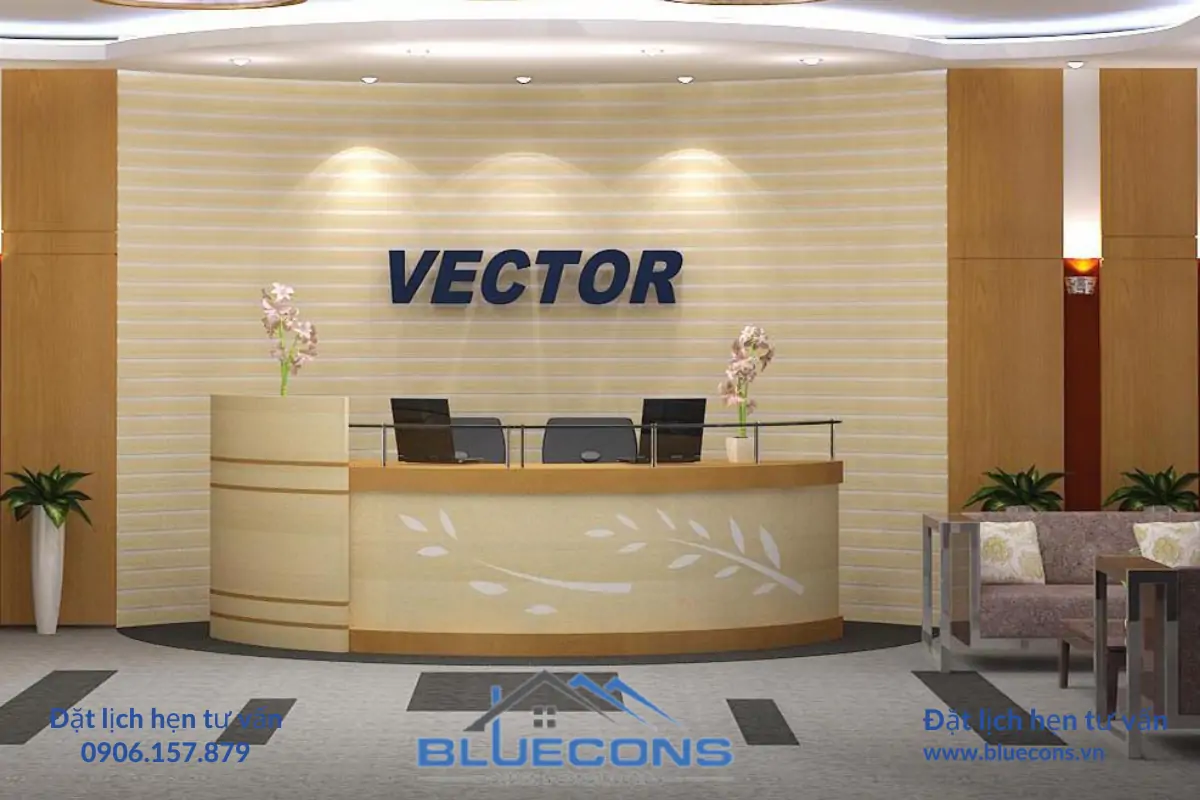 Thiết Kế Nội Thất Quầy Lễ Tân BLUECONS- Nghệ Thuật Thiết Kế Sang Trọng