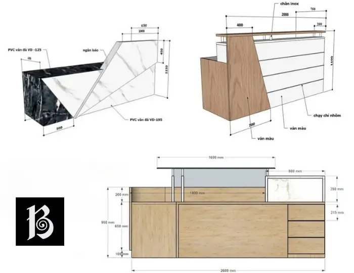 Đóng quầy lễ tân giá rẻ TPHCM 5 Mẫu quầy lễ tân khách sạn đạt tiêu chuẩn