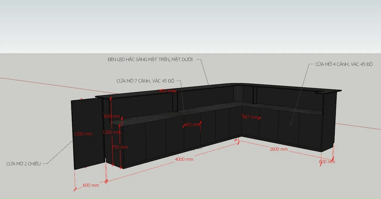Quầy pha chế quán cafe