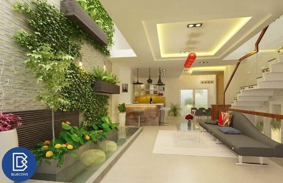 Nội thất nhà ống đẹp với không gian xanh