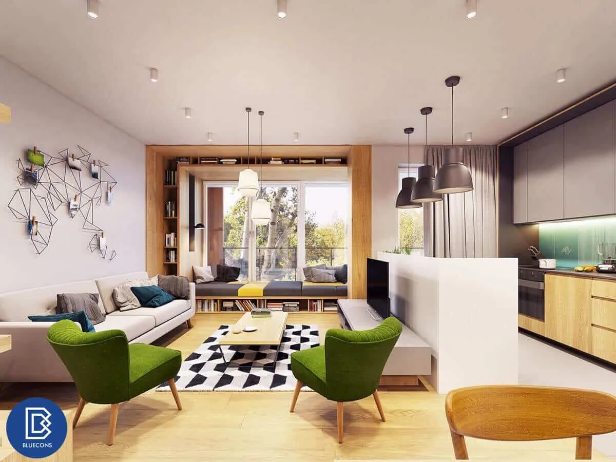 Thiết kế nội thất chung cư 75m2 7 Thiết kế phòng chung cư đẹp