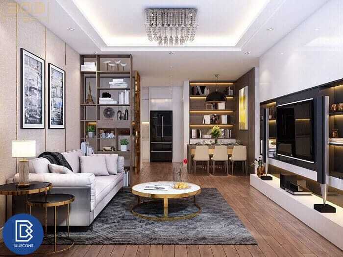 Tone màu trắng sáng làm không gian căn hộ thêm rộng rãi hơn