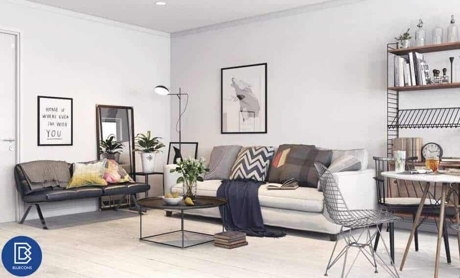 Thiết kế nội thất nhà phố nhỏ 9 Đồ nội thất hiện đại kết hợp cùng tông màu chủ đạo phù hợp