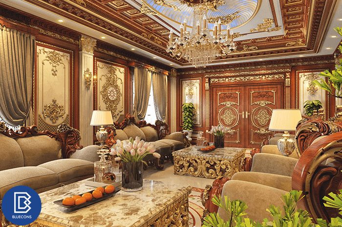 Thiết kế nội thất phòng khách chung cư 8 Thiết kế nội thất phòng khách chung cư phong cách cổ điển