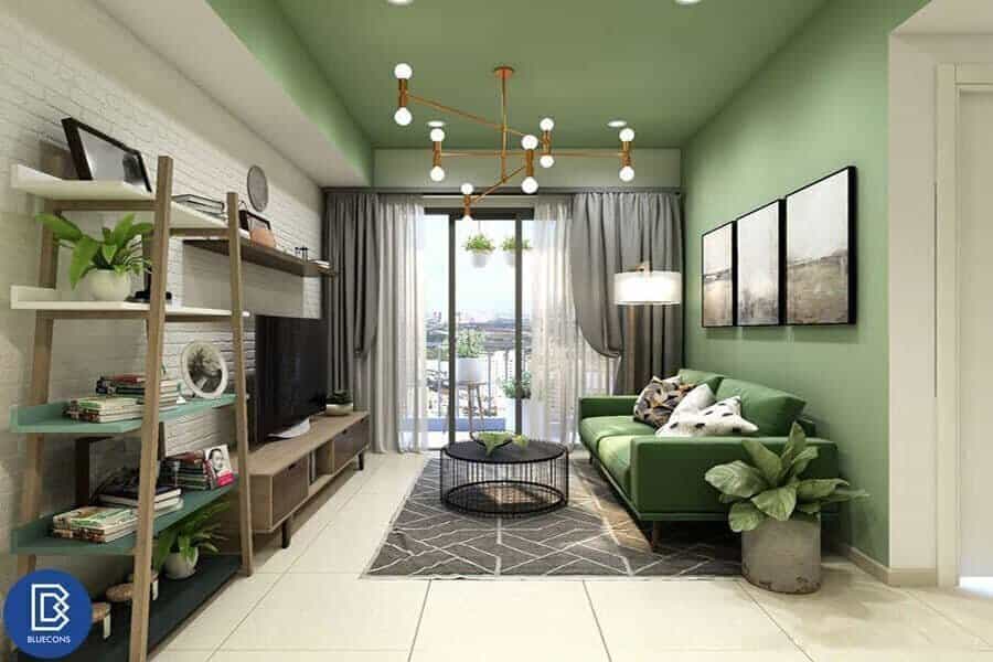 Thiết kế nội thất phòng khách chung cư 5 Trang trí cây xanh cho phòng khách chung cư thêm khoáng đạt hơn