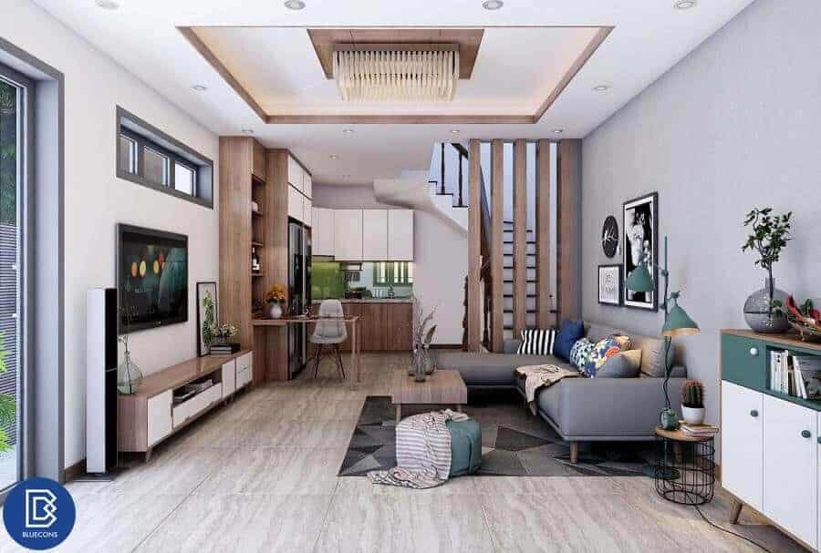 Giá thiết kế nội thất nhà phố 9 Trang trí nội thất gỗ công nghiệp