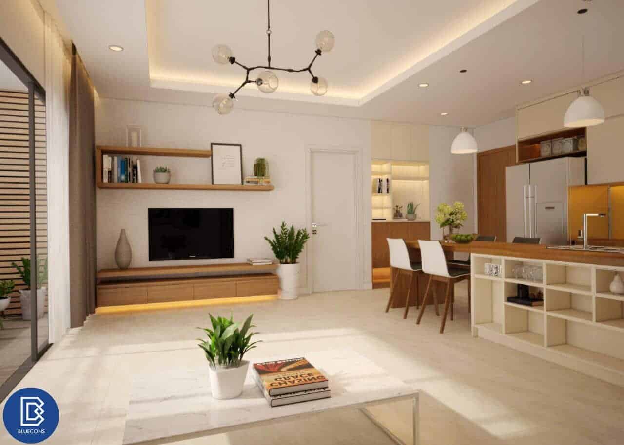 Thi công nội thất chung cư gỗ công nghiệp
