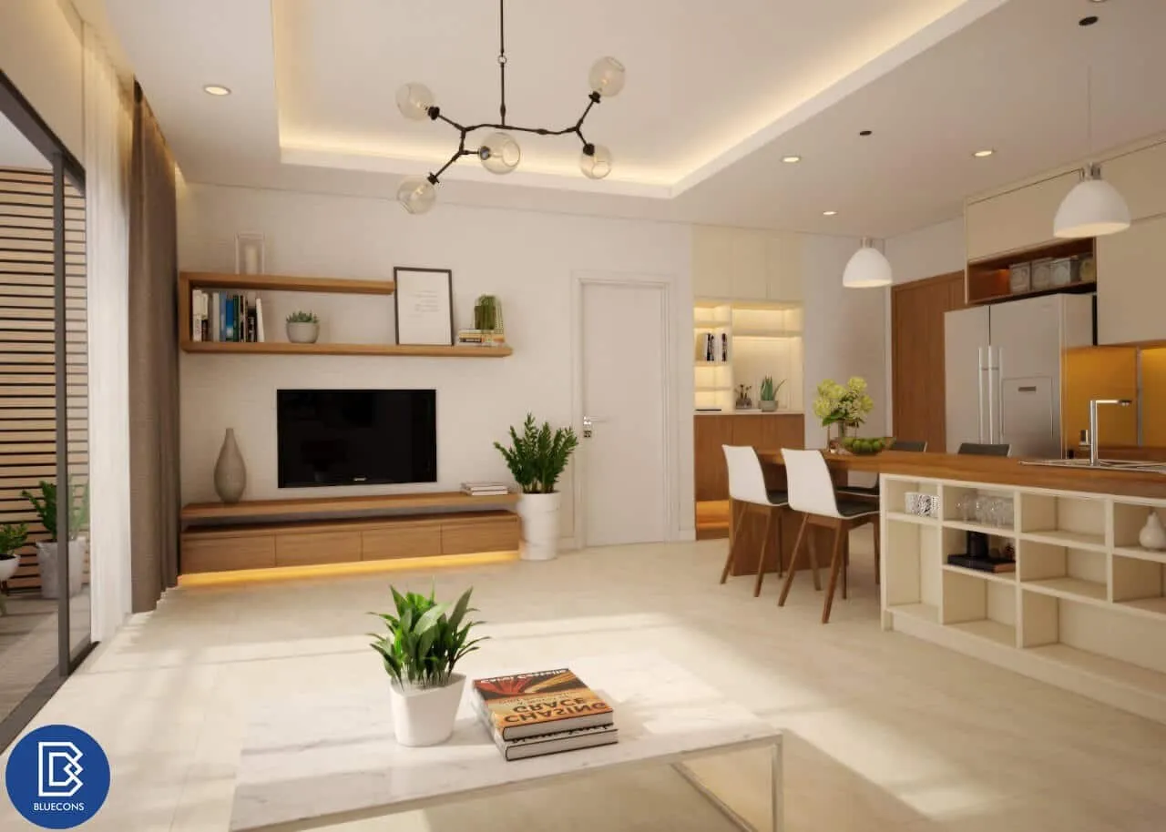 Thi công nội thất nhà phố trọn gói 4 Thi công nội thất chung cư gỗ công nghiệp