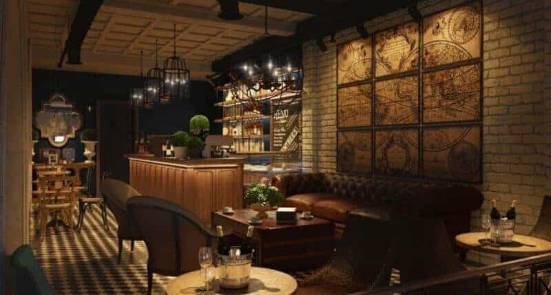 Thi công decor quầy bar phong cách cổ điển