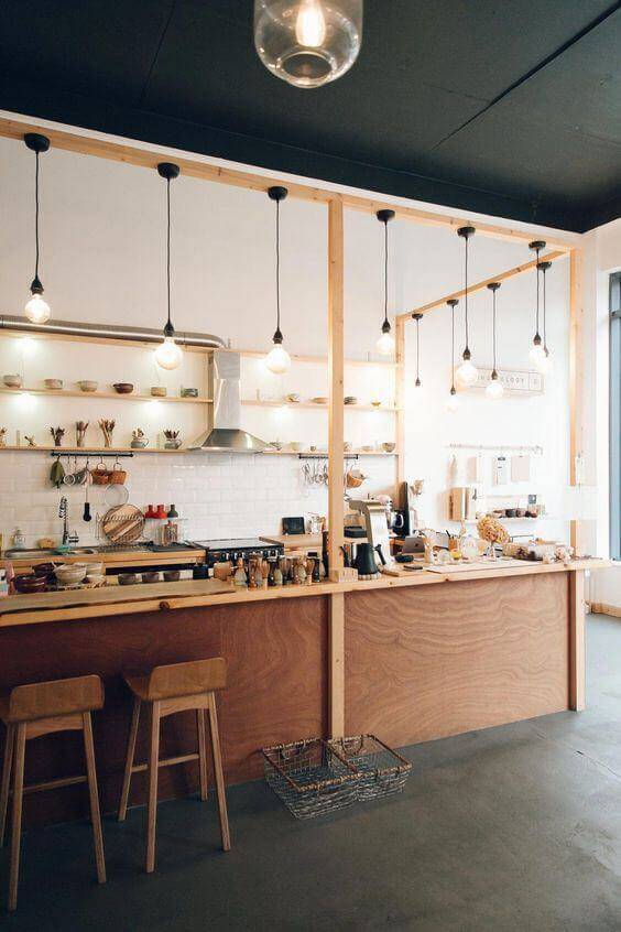 Decor quầy bar cafe chất liệu gỗ vintage mê đắm lòng người