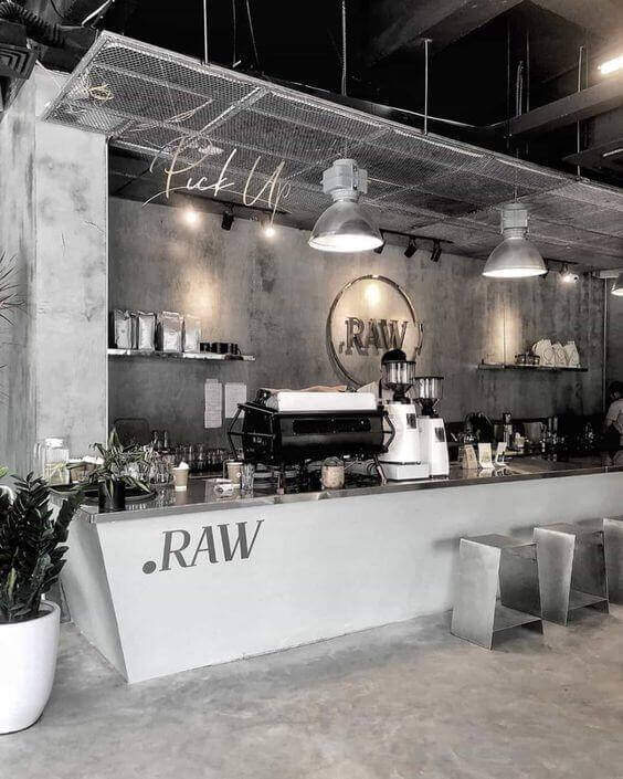 Decor quầy bar phong cách tối giản