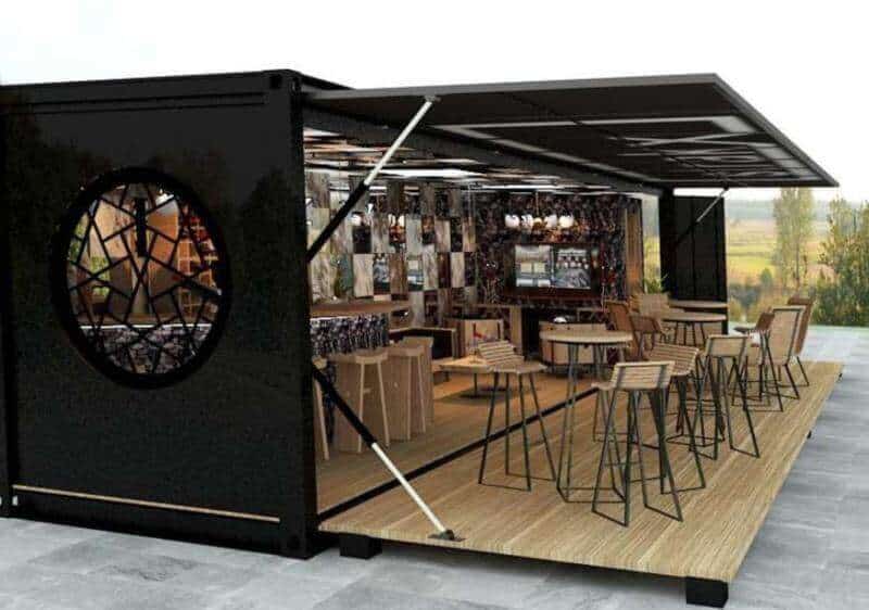 Chất liệu gỗ được ứng dụng chủ yếu trong thi công quán cafe container