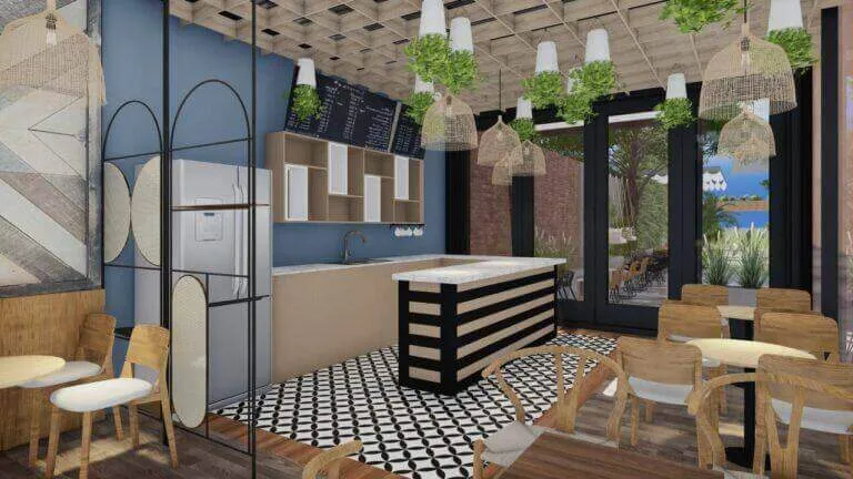 Thiết kế quán cafe tại Củ Chi 6 Thi công nội thất chung cư gỗ công nghiệp