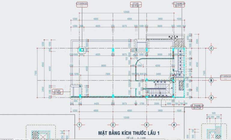 Bane vẽ chi tiết 2D cho thiết kế quán cà phê 2 tầng XOĂN Coffee quận 9