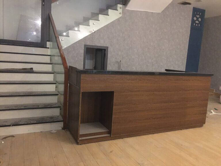 Quầy bar, quầy pha chế gỗ mặt đá đẹp cho quán cafe