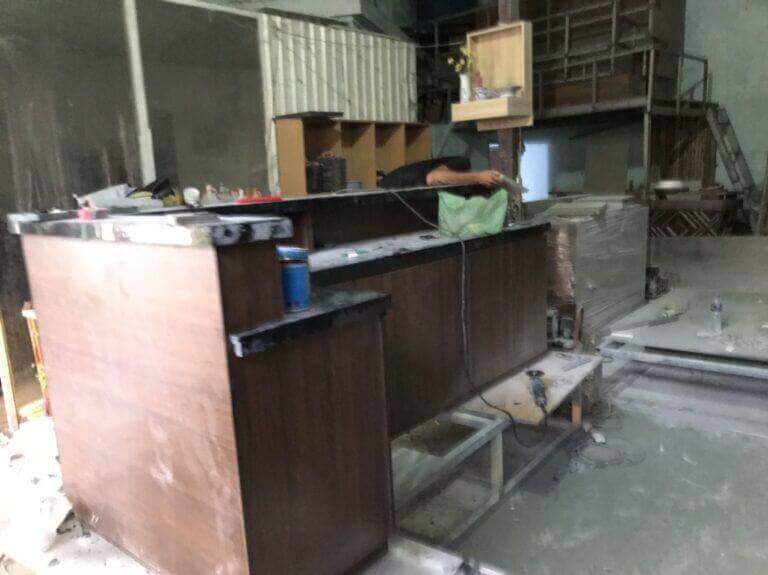 Qúa trình thi công quầy bar cho quán cafe của chị Thảo