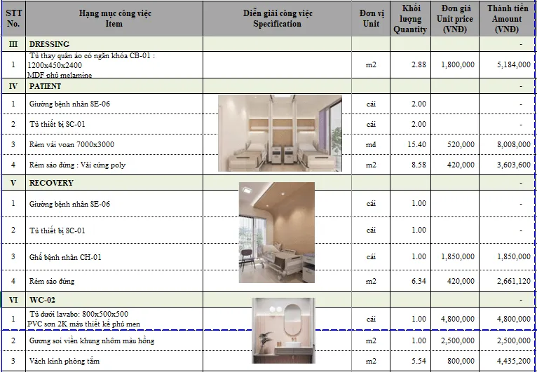 Báo giá thi công nội thất spa