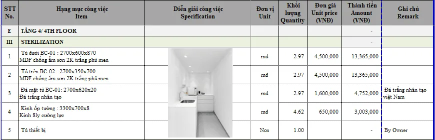 Báo giá thi công nội thất spa