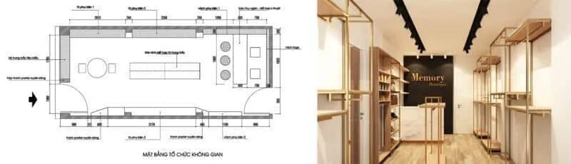 Thiết kế đến hoàn thiện thi công shop thời trang quận 1 Memory Boutique