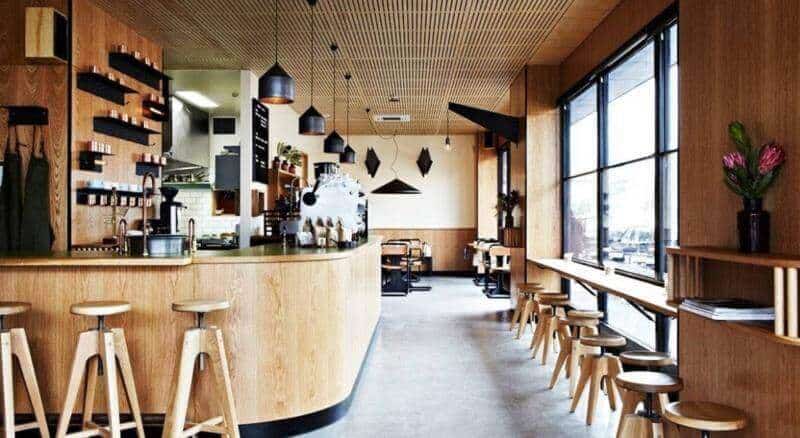 Quầy cafe nằm trong khu vực phục vụ