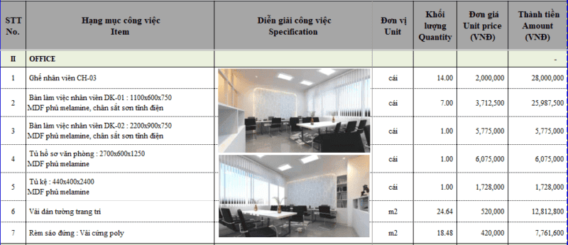 Báo giá thi công nội thất văn phòng đẹp 13 Báo giá thi công nội thất văn phòng đẹp