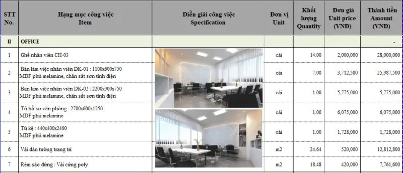 Báo giá thi công nội thất văn phòng đẹp 14 Báo giá thi công nội thất văn phòng đẹp