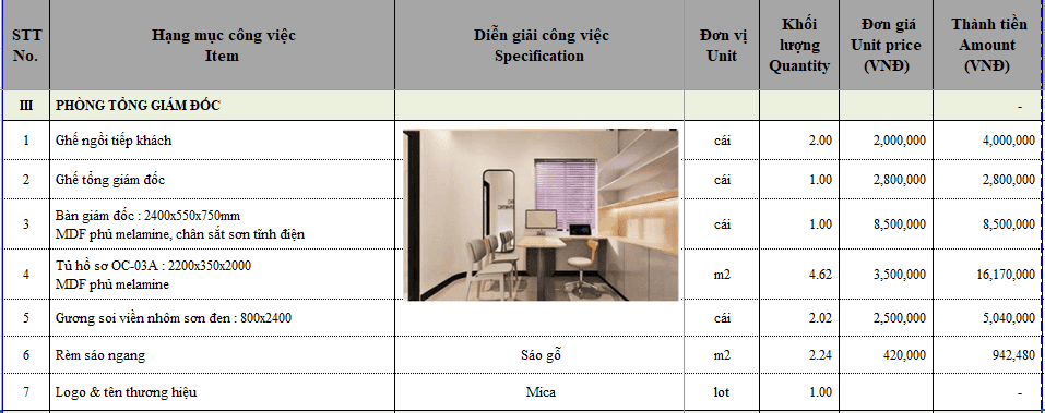 Báo giá thi công nội thất văn phòng đẹp 14 Báo giá thi công nội thất văn phòng đẹp
