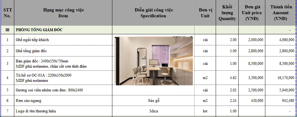 Báo giá thi công nội thất văn phòng đẹp 15 Báo giá thi công nội thất văn phòng đẹp