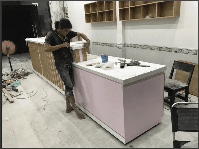 Thi công nội thất quán trà sữa 14 Báo giá thi công quán cafe