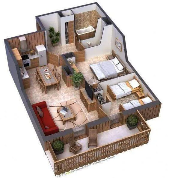 Mẫu thiết kế nội thất chung cư đẹp 50m2 13 Mẫu thiết kế nội thất chung cư đẹp 50m2
