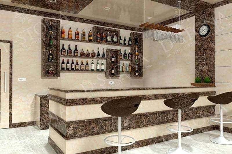 Thiết kế quầy bar đá marble sang trọng