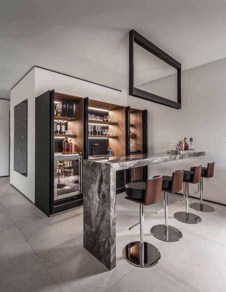 Một thiết kế quầy bar kết hợp nội thất cao cấp