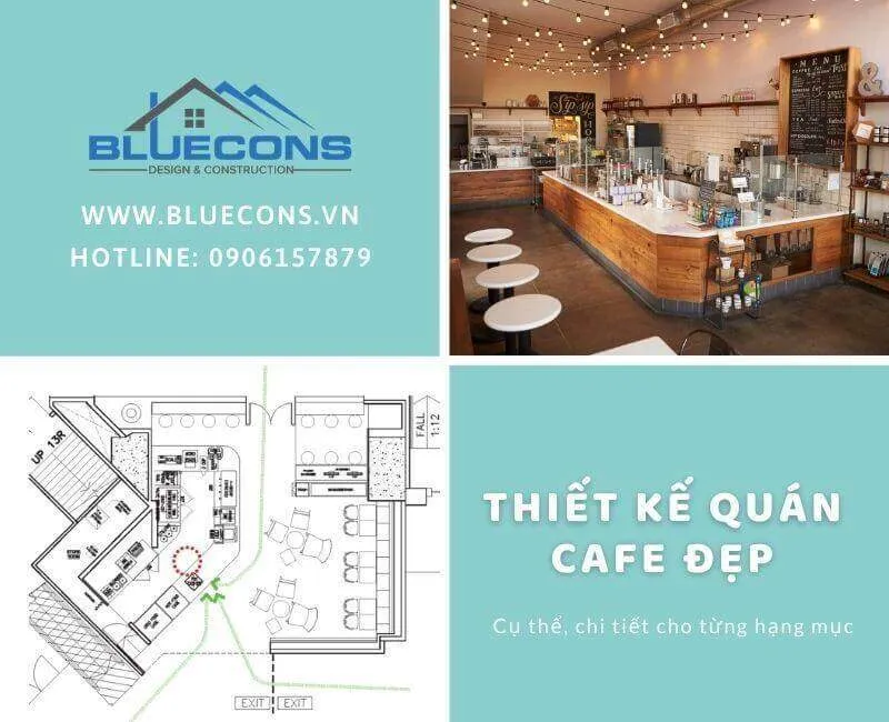 Bản vẽ thiết kế quán cafe đơn giản, chi tiết cho từng hạng mục trước khi thi công