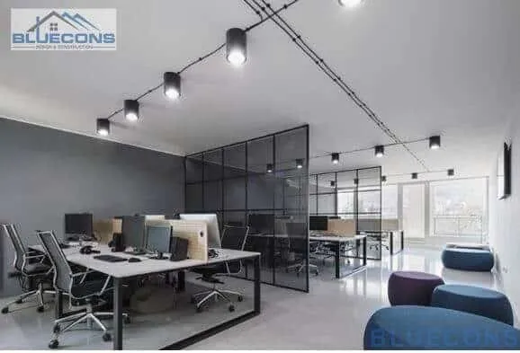 Tổng thể thiết kế nội thất tạo không gian rộng lớn cho văn phòng