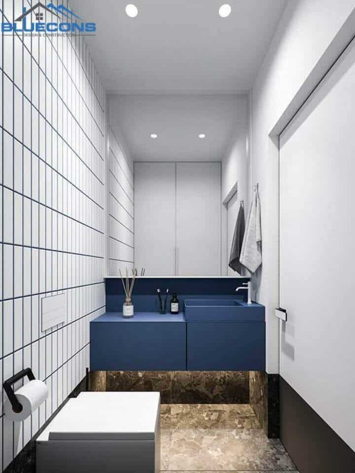 Tổng thể nội thất màu xanh mang đến sự đồng nhất để thiết kế căn hộ đẹp