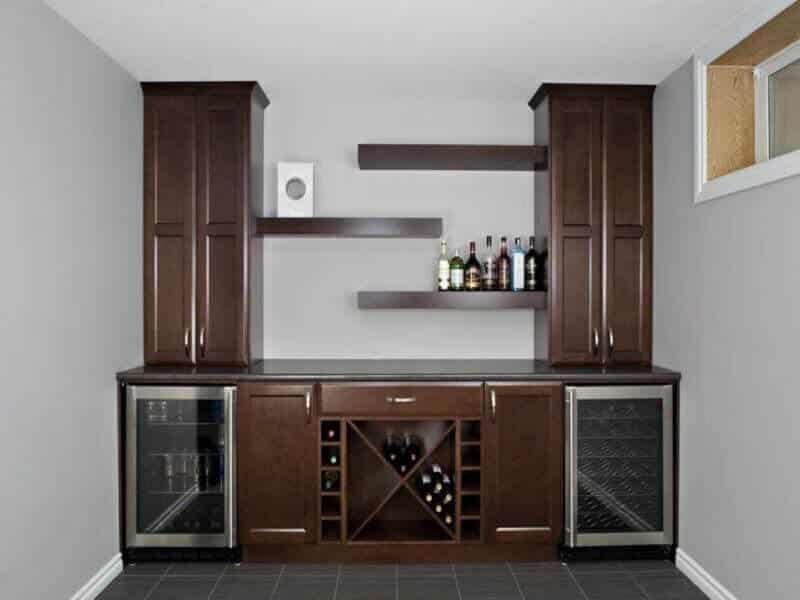 Thiết kế quầy bar gỗ mini theo tông nội thất