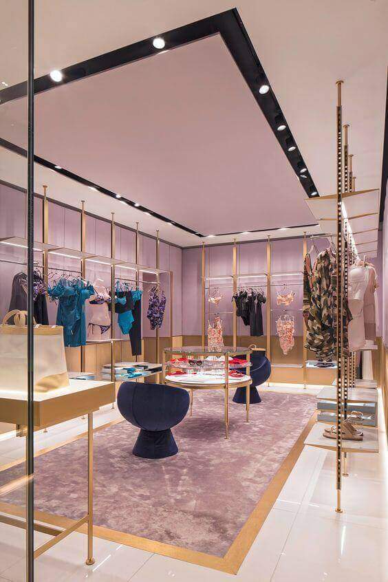 Màu sắc hài hòa theo concept thiết kế shop thời trang nữ đẹp