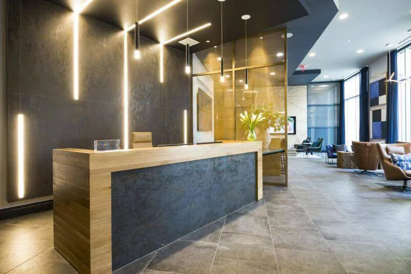 Mẫu quầy lễ tân nhà hàng sang trọng tinh tế