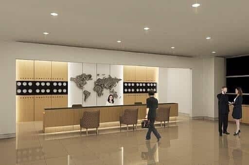 Thiết kế quầy lễ tân khách sạn mini hiện đại